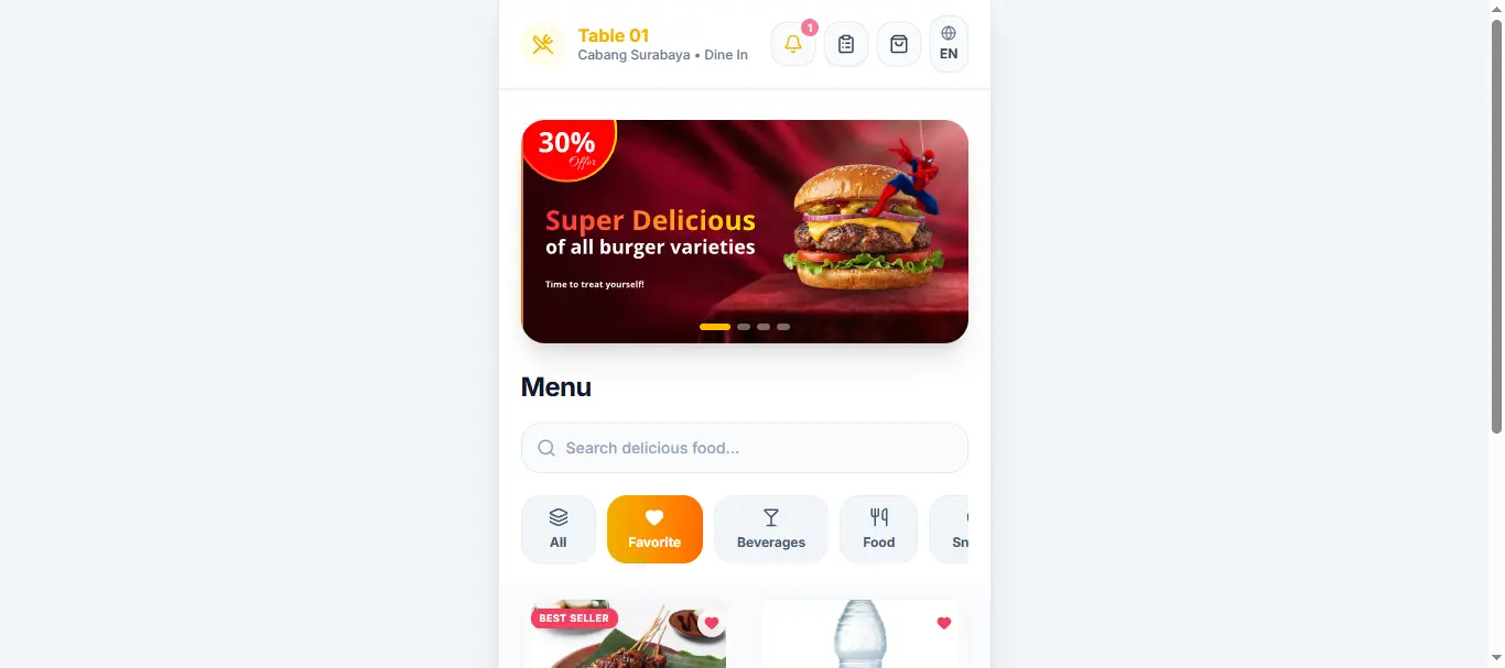 Preview website F&B POS & Digital Menu App