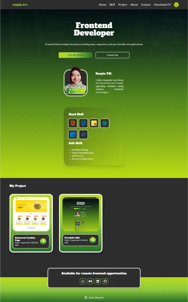 Preview website Personal Portfolio Web