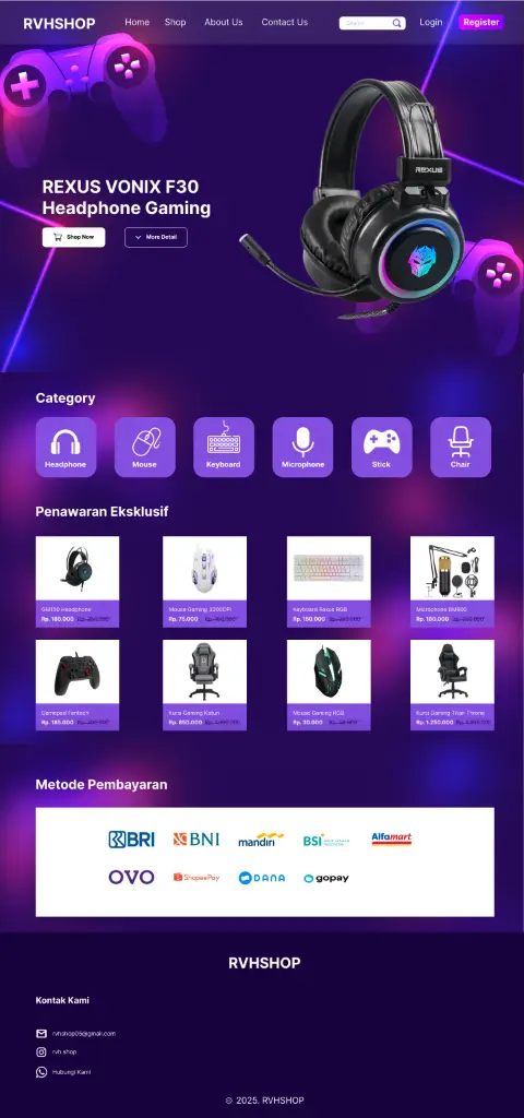 Preview website E-Commerce Gaming Gear