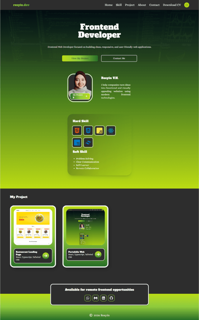 Preview website Personal Portfolio Web
