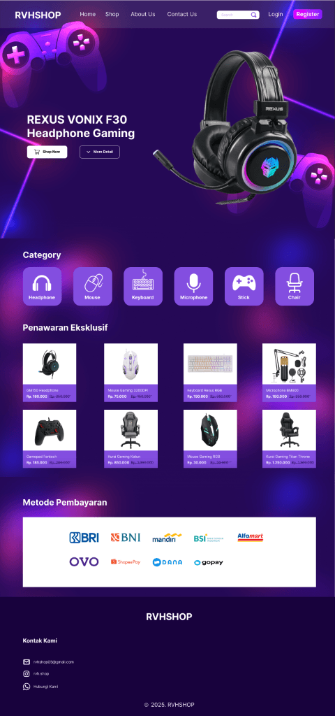 Preview website E-Commerce Gaming Gear